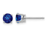 1.32 Carat (ctw) Natural Blue Sapphire Solitaire Earrings in 14K White Gold